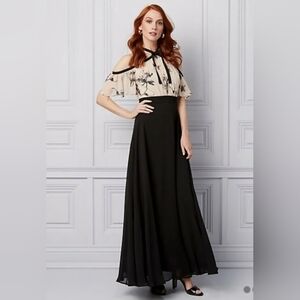 Le Chateau women's floral print chiffon gown